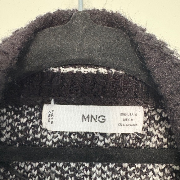 Mango Black and White Checkered Cardigan with Gold Buttons - Picture 4 of 4